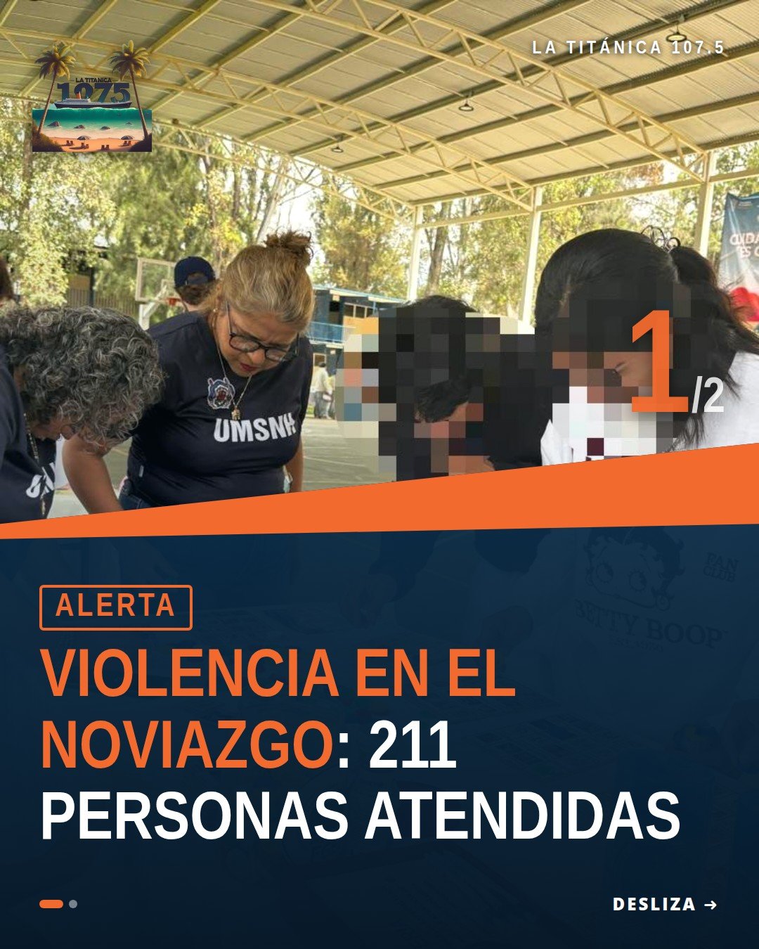 Personal de la Fiscalía General del Estado de Michoacán instalando módulo de atención sobre prevención violencia en el