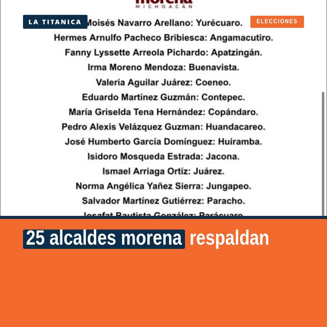 Ilustración simbólica de 25 alcaldes morena respaldan a Carlos Torres Piña frente a un escenario institucional neutro