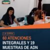 Personal de la Fiscalía General del Estado tomando muestras de ADN y brindando atenciones integrales apatzingán en el Centro