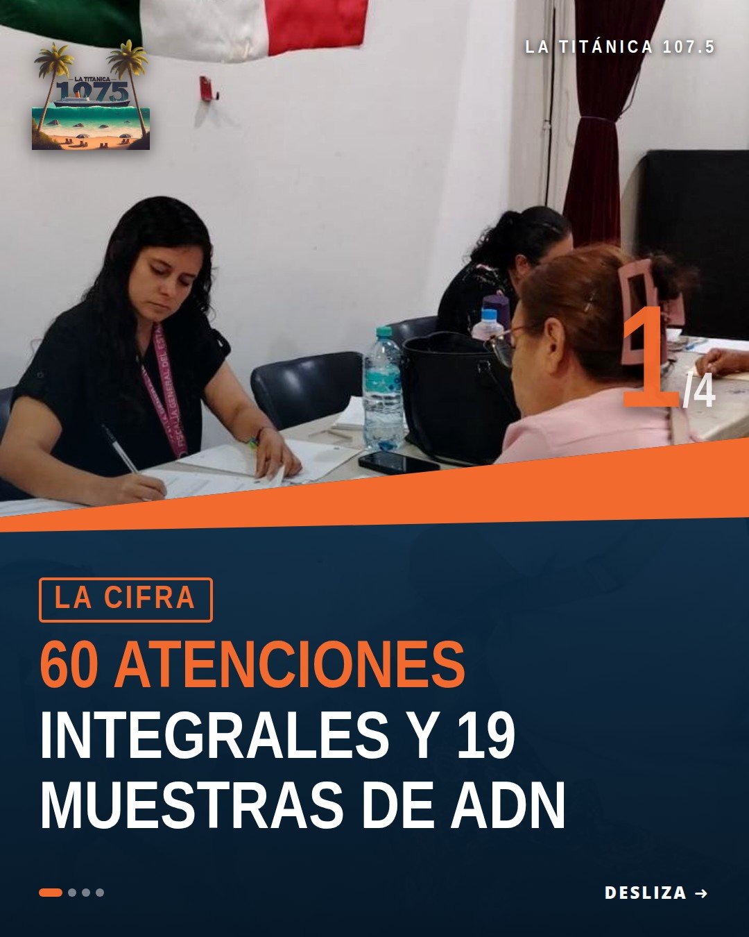 Personal de la Fiscalía General del Estado tomando muestras de ADN y brindando atenciones integrales apatzingán en el Centro