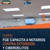 Grupo de notarios en sesión de capacitación sobre prevención de extorsión morelia, con representantes de la FGE y la SSP en