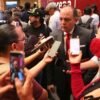 Baltazar Gaona García, presidente de la Mesa Directiva del Congreso del Estado de Michoacán, hablando ante micrófono en Morelia el 4 de septiembre de 2026