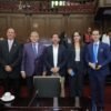 Bancada verde michoacán reunida en el Congreso del Estado de Michoacán durante su Segundo Informe Legislativo en Morelia, 6