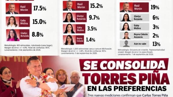 Carlos Torres Piña en primer plano, mirando hacia la cámara, con fondo sutil de gráficas ascendentes y los logos discretos