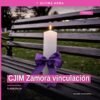 Ilustración simbólica de balanza de justicia con logo del CJIM Zamora y leyenda 'CJIM Zamora vinculación'