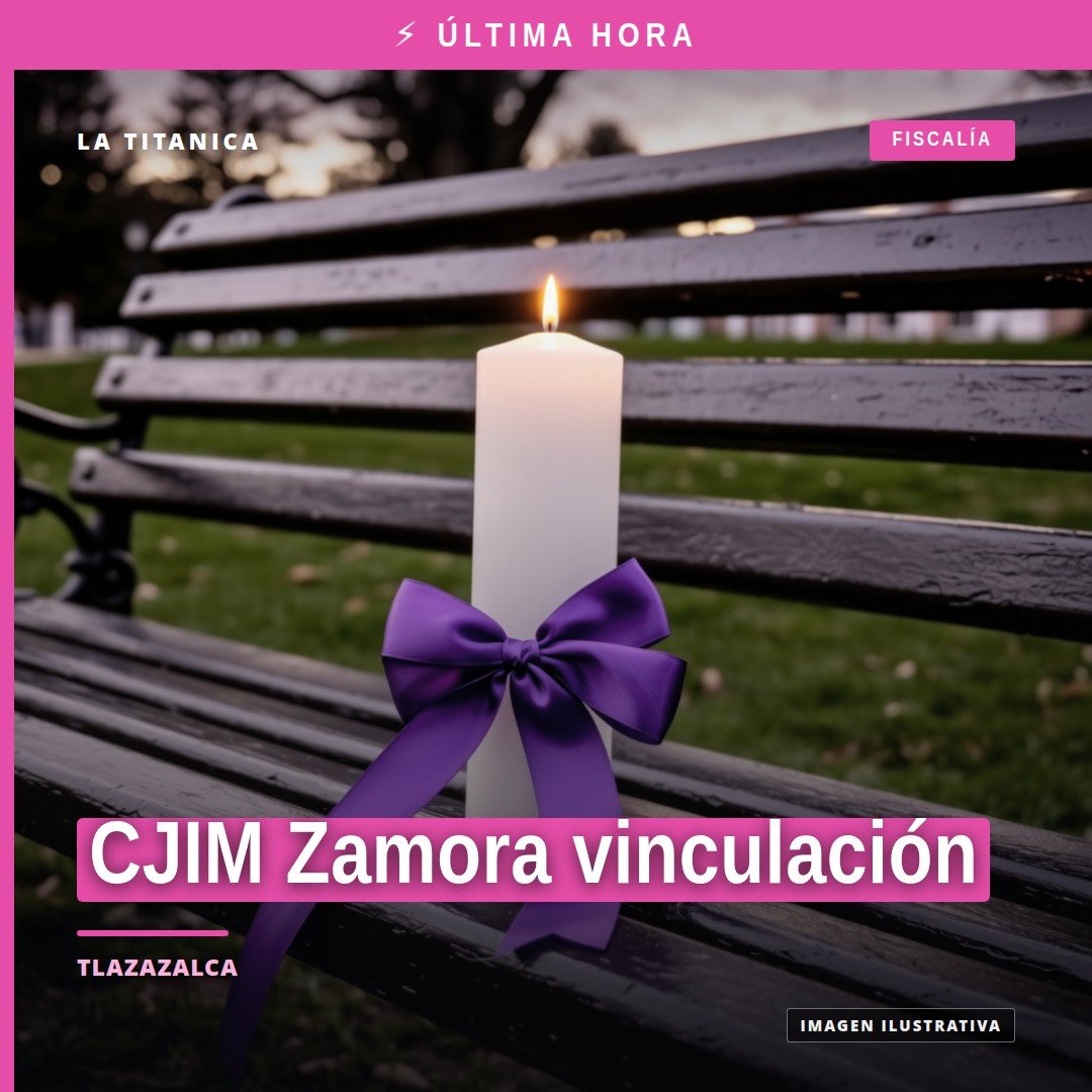 Ilustración simbólica de balanza de justicia con logo del CJIM Zamora y leyenda 'CJIM Zamora vinculación'