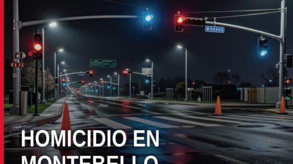 Ilustración simbólica de una calle residencial con señalización de 'Colonia Montebello' en Jacona, Michoacán, relacionada