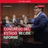 Congreso del estado en sesión solemne en Morelia, Michoacán, recibiendo el quinto informe de gobierno del titular del