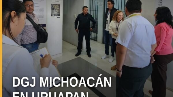 Dirección general jurídica michoacán realizando supervisión en la Unidad de Control de Internamiento de Uruapan, acompañada