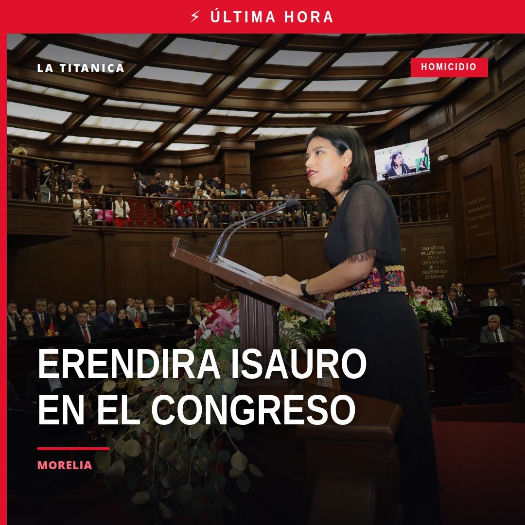 Erendira Isauro Hernández hablando desde la tribuna del Congreso de Michoacán en Morelia, el 17 de septiembre de 2026