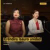 Fotografía de la diputada Eréndira Isauro Hernández hablando en el pleno del Congreso de Michoacán, con bandera estatal al