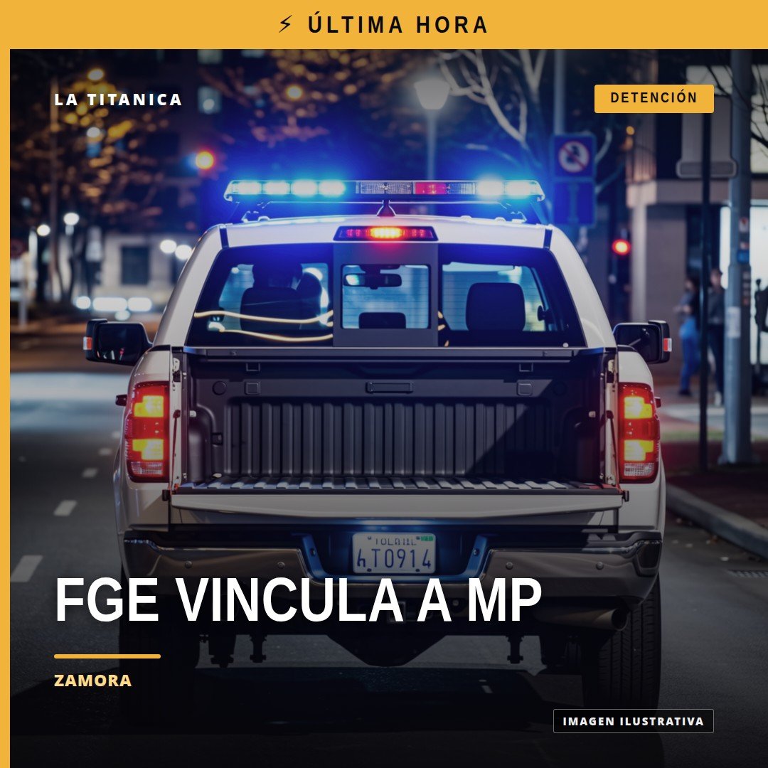 Fiscalía Michoacán cohecho: ilustración simbólica de balanza de justicia y sello institucional de la FGE sobre fondo azul
