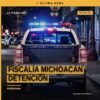 fiscalía michoacán detención: camión tipo torton asegurado con vigas de madera aserrada en carretera Pátzcuaro-Morelia