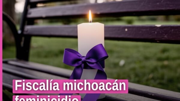 fiscalía michoacán feminicidio: representación simbólica de justicia con balanza y escudo institucional de la FGE Michoacán