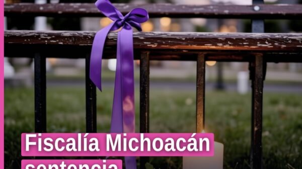 Fiscalía Michoacán sentencia: representación simbólica de balanza de justicia y sello institucional en Morelia
