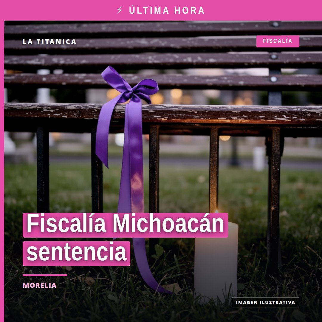 Fiscalía Michoacán sentencia: representación simbólica de balanza de justicia y sello institucional en Morelia