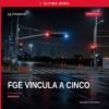Fiscalía Michoacán vinculación: representación simbólica de cinco personas frente a un edificio institucional con logos