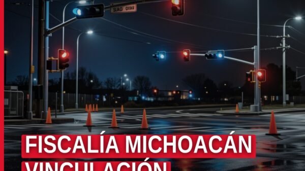 Fiscalía Michoacán vinculación: logo institucional sobre fondo azul con texto 'Zitácuaro, 20 de agosto 2026'