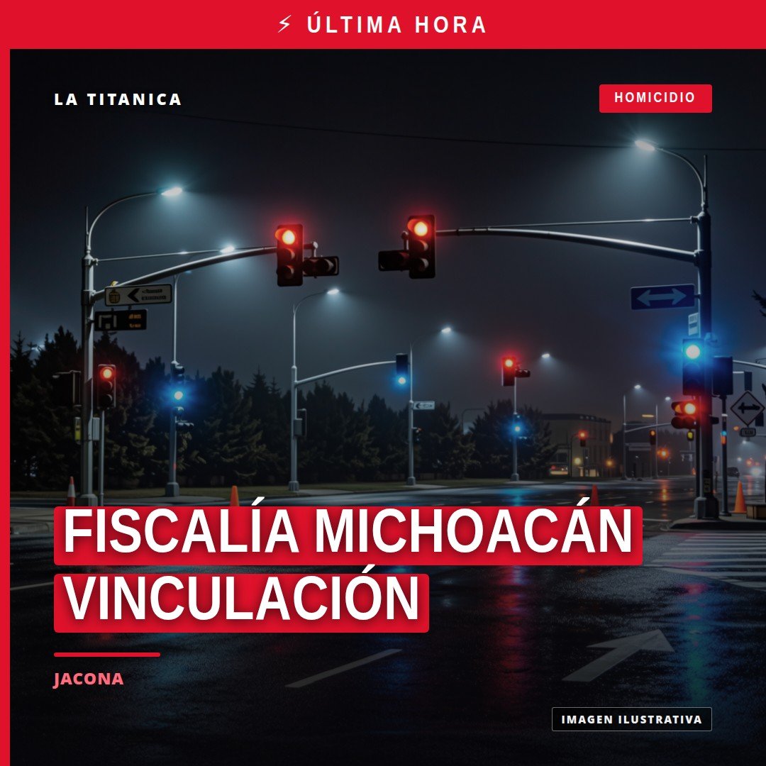 Fiscalía michoacán vinculación: ilustración simbólica de balanza de justicia y sello oficial de la FGE sobre fondo azul