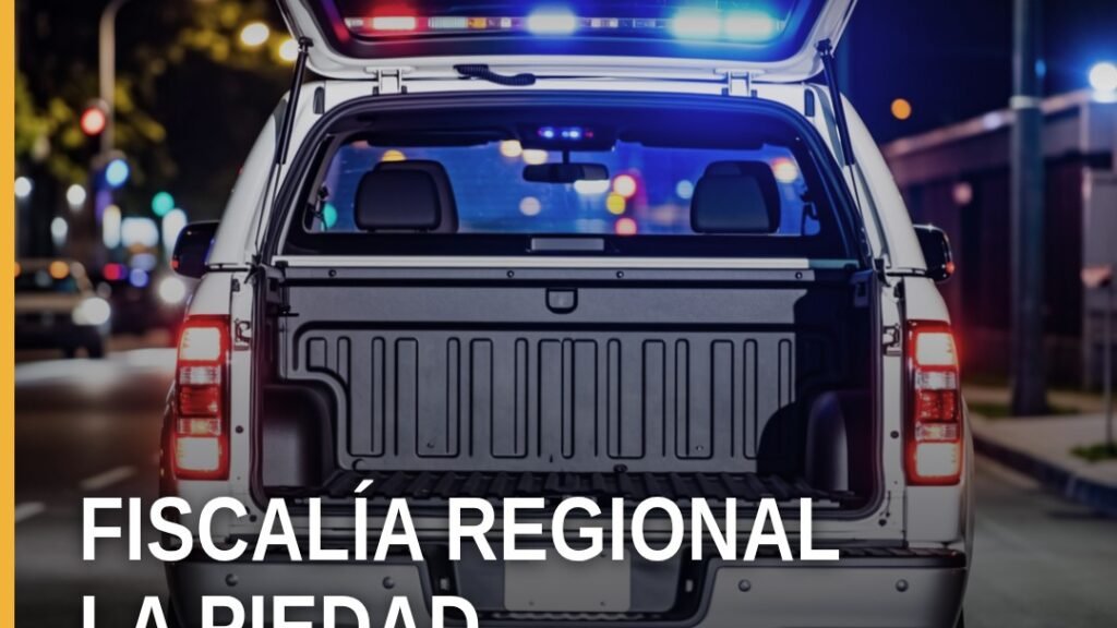 Logotipo de la Fiscalía Regional de La Piedad junto a sellos oficiales y una balanza estilizada, simbolizando la vinculación