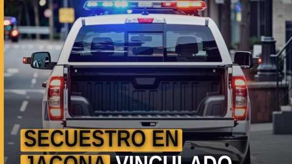 Ilustración simbólica de edificio municipal de Jacona, Michoacán, con texto 'secuestro en jacona' y fechas clave 23 y 24 de