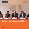 Fotografía de la reunión de comisiones unidas en el Congreso de Michoacán en Morelia, con diputados y representante de la