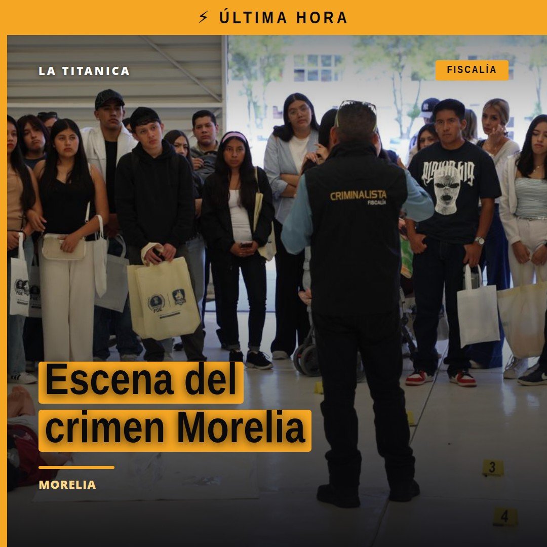 Estudiantes de la UMSNH observan una simulación de escena del crimen morelia en instalaciones de la Fiscalía General de
