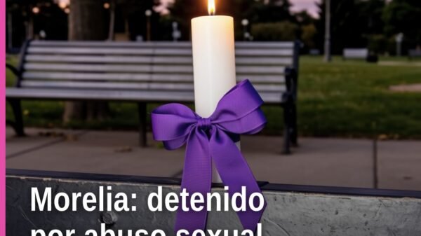 Ilustración simbólica de justicia en Morelia, con elementos discretos que representan protección infantil y procesos