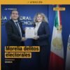Fotografía institucional de la Fiscalía General del Estado de Michoacán en Morelia, con enfoque en símbolos de justicia y el