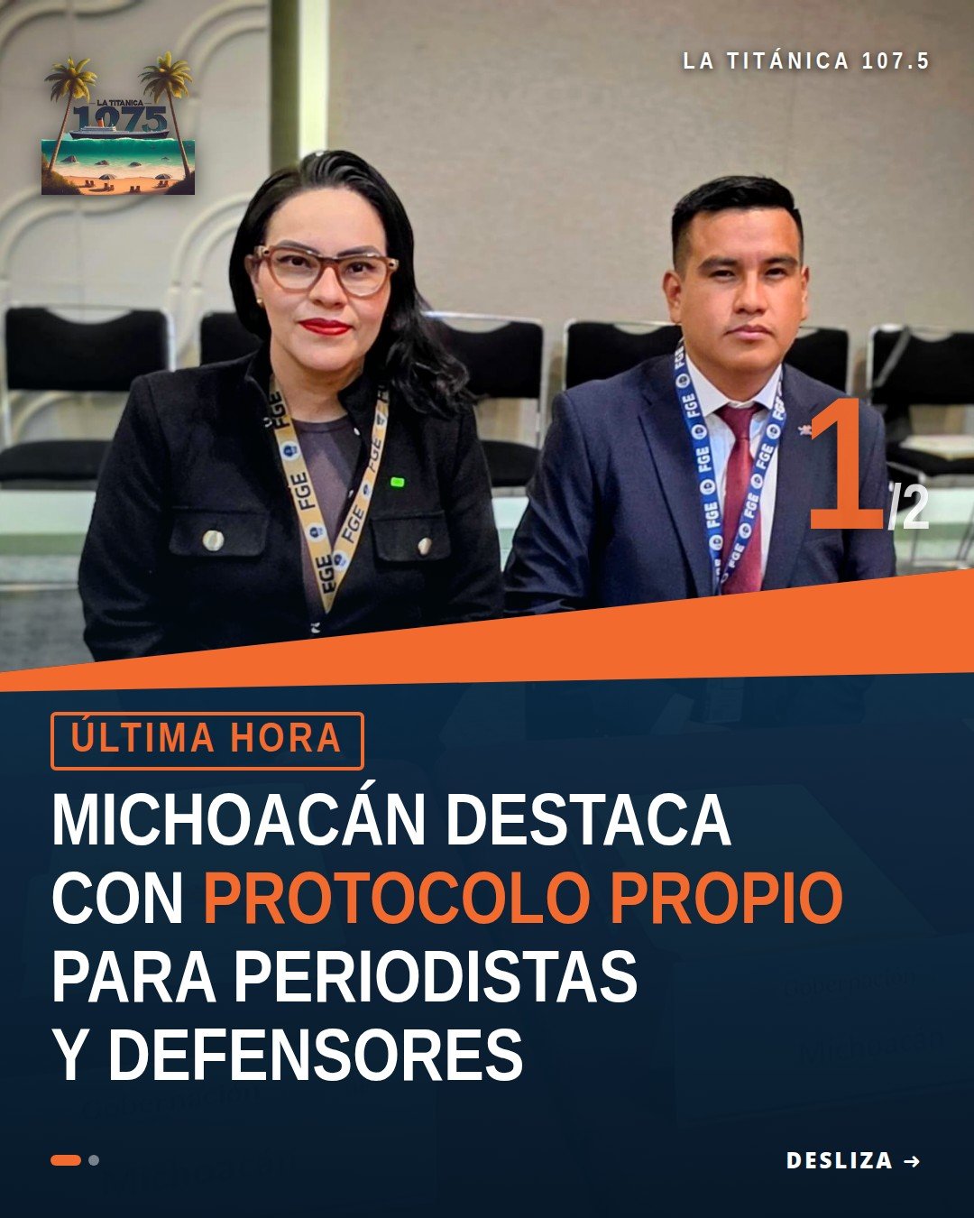 Fotografía institucional de funcionarios de la FGE en el Encuentro Nacional sobre protección periodistas michoacán