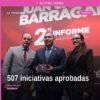 Diputado Juan Carlos Barragán Vélez hablando en el patio central del Congreso del Estado de Morelia durante la entrega de su