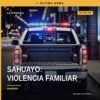 Ilustración simbólica de justicia y protección infantil con fondo que evoca Sahuayo; representa violencia familiar sahuayo.