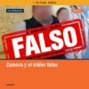 Ilustración sobria de un video de archivo con superposición de fecha 'febrero 2019' y leyenda 'falso tráiler con menores'
