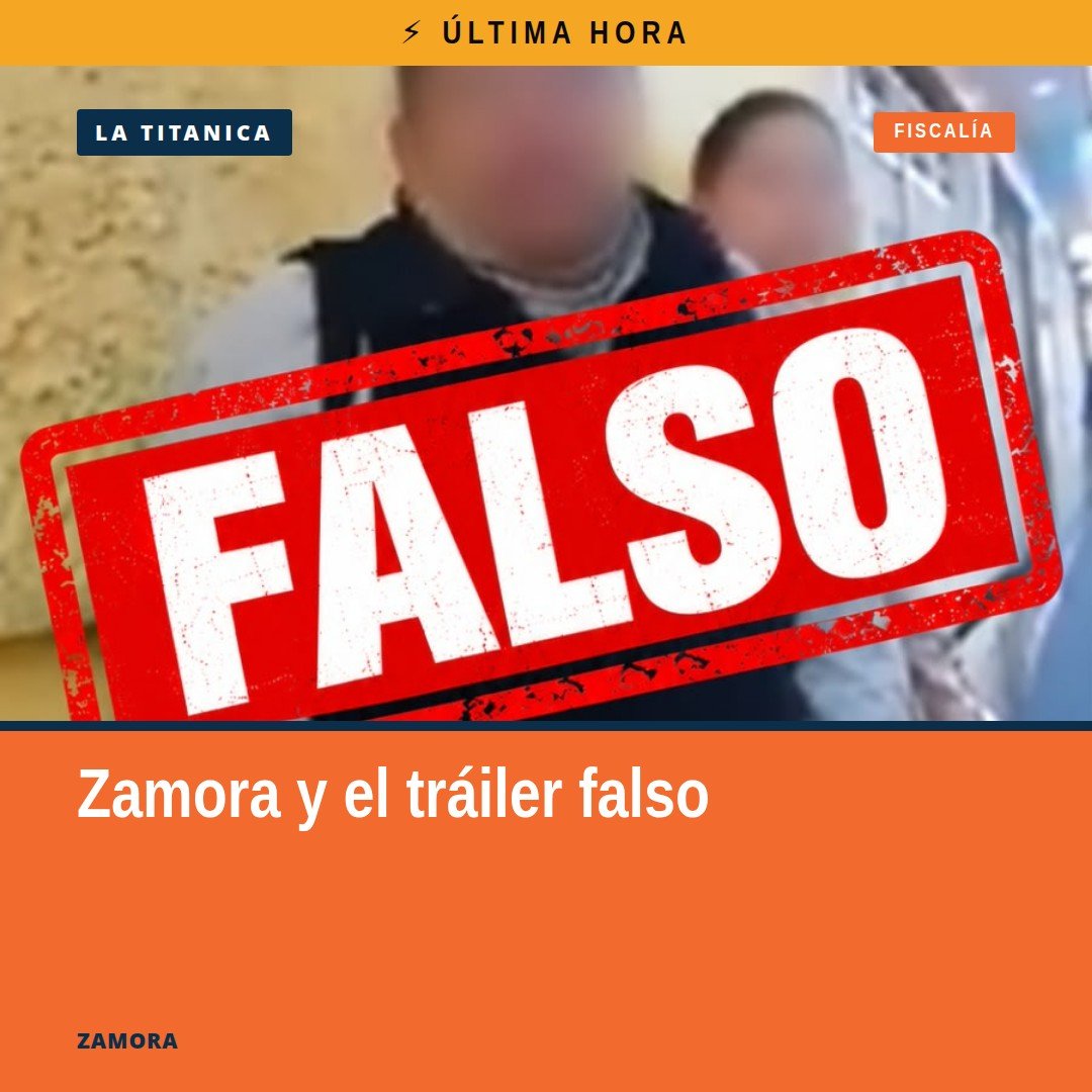 Ilustración sobria de un video de archivo con superposición de fecha 'febrero 2019' y leyenda 'falso tráiler con menores'