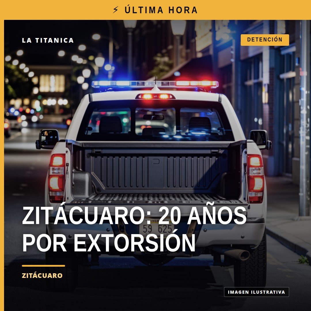 Ilustración sobria de una tienda de abarrotes en Zitácuaro con sello judicial, representando el caso de extorsión zitácuaro