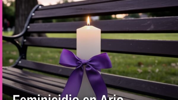 Ilustración sobria de balanza de justicia con los textos 'feminicidio ario' y 'FGE Michoacán'