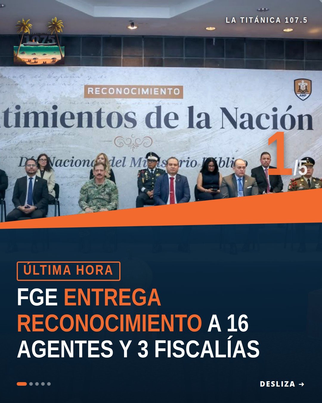 Ceremonia en Morelia donde se entrega el reconocimiento Sentimientos de la Nación a agentes del Ministerio Público y