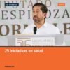 Diputado Abraham Espinoza Villa hablando ante público en evento en Buenavista, Michoacán, con fondo de logo del Congreso del