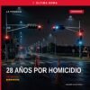 Ilustración sobria de balanza y mapa de Michoacán con énfasis en el municipio de Buenavista, asociado al homicidio en