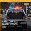 Infografía con cifra 4 millones 846 mil pesos y leyenda 'fraude específico la piedad', fondo sobrio, sin rostros ni