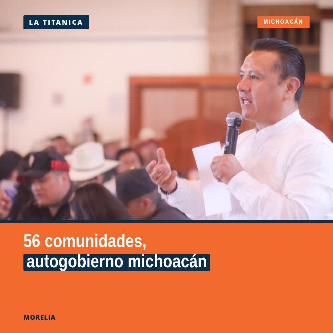 Carlos Torres Piña habla ante autoridades comunales de 32 pueblos originarios en Morelia, durante anuncio sobre autogobierno