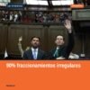 Fachada del Congreso del Estado de Michoacán en Morelia, con texto superpuesto: 'fraccionamientos irregulares morelia 90%