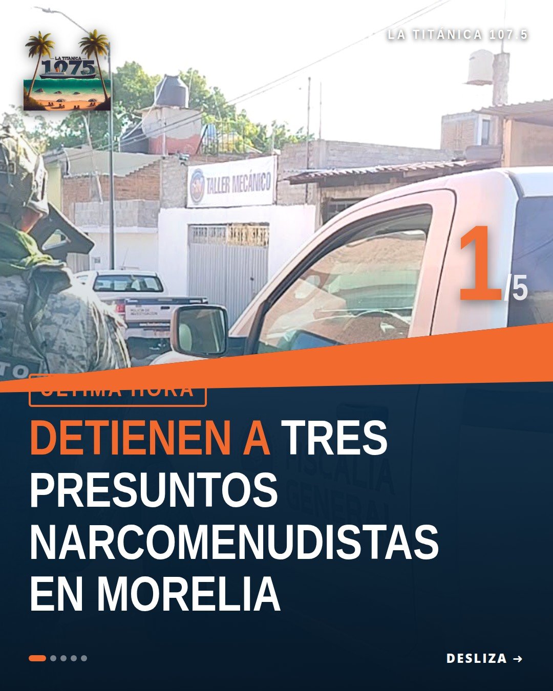Vista exterior de inmueble en la colonia Primo Tapia Oriente, Morelia, donde se realizó el cateo que derivó en tres