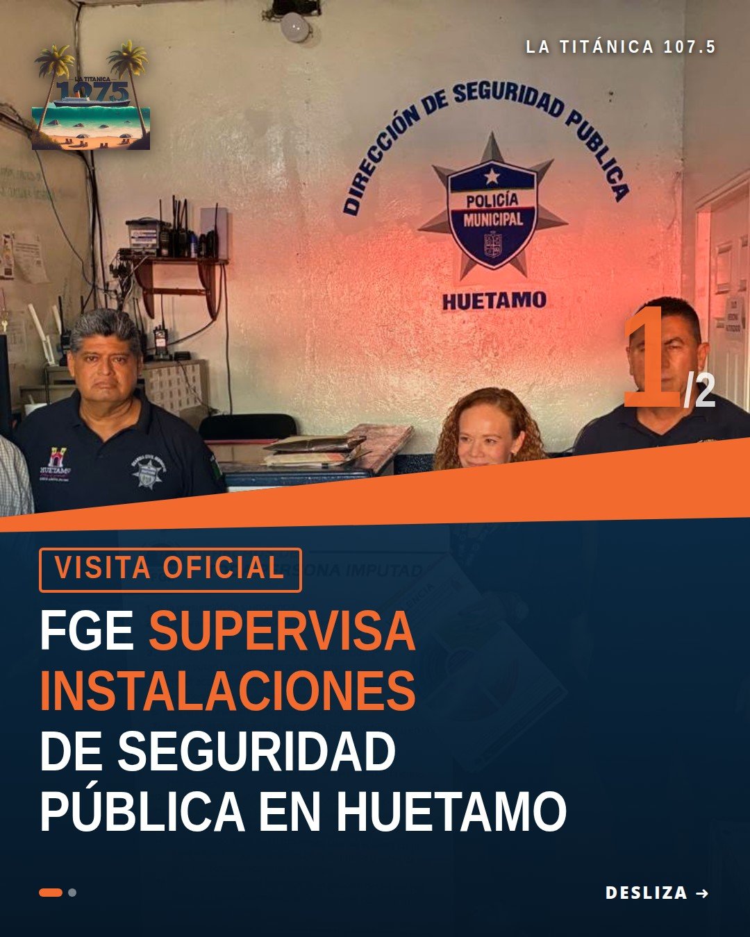 Autoridades de la FGE y Seguridad Pública Municipal de Huetamo durante visita de supervisión derechos humanos huetamo