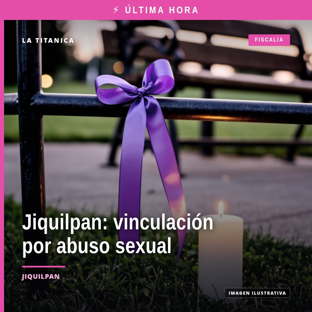 Ilustración sobria de balanza de justicia con fondo que evoca Jiquilpan, Michoacán, acompañada de la frase clave abuso