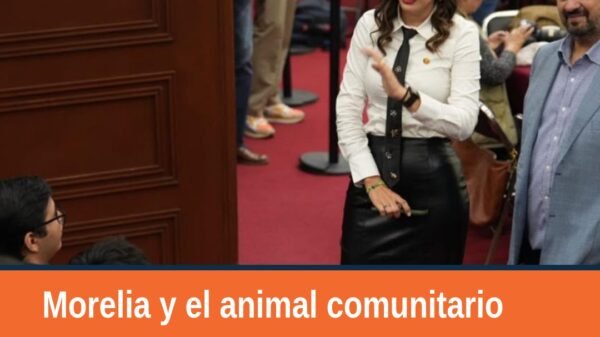 Diputada Sandra Arreola Ruiz presentando iniciativa sobre el animal comunitario michoacán ante el Congreso del Estado en