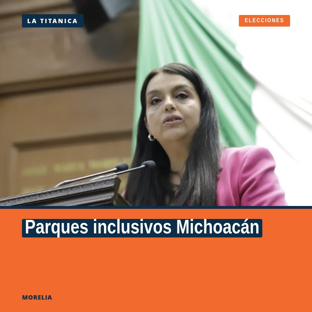 Diputada Teresita Herrera Maldonado hablando en el Congreso del Estado de Michoacán sobre parques inclusivos michoacán