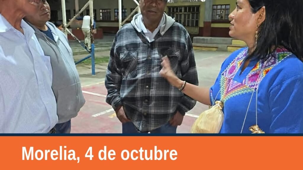 Fotografía institucional de la diputada Erendira Isauro Hernández en sesión del Congreso del Estado de Michoacán, con logo