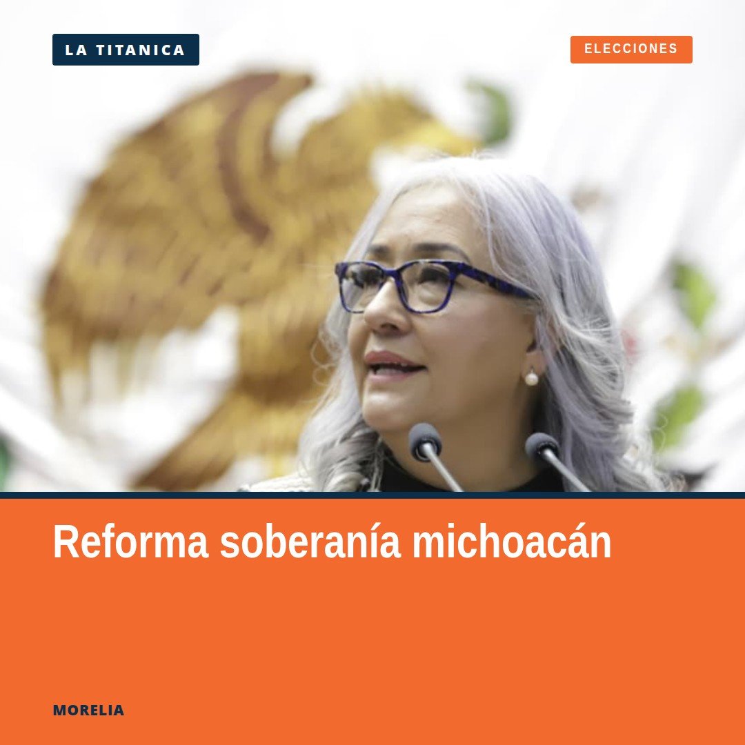 Diputada Emma Rivera Camacho en sesión del Congreso del Estado de Michoacán, presentando iniciativa sobre soberanía