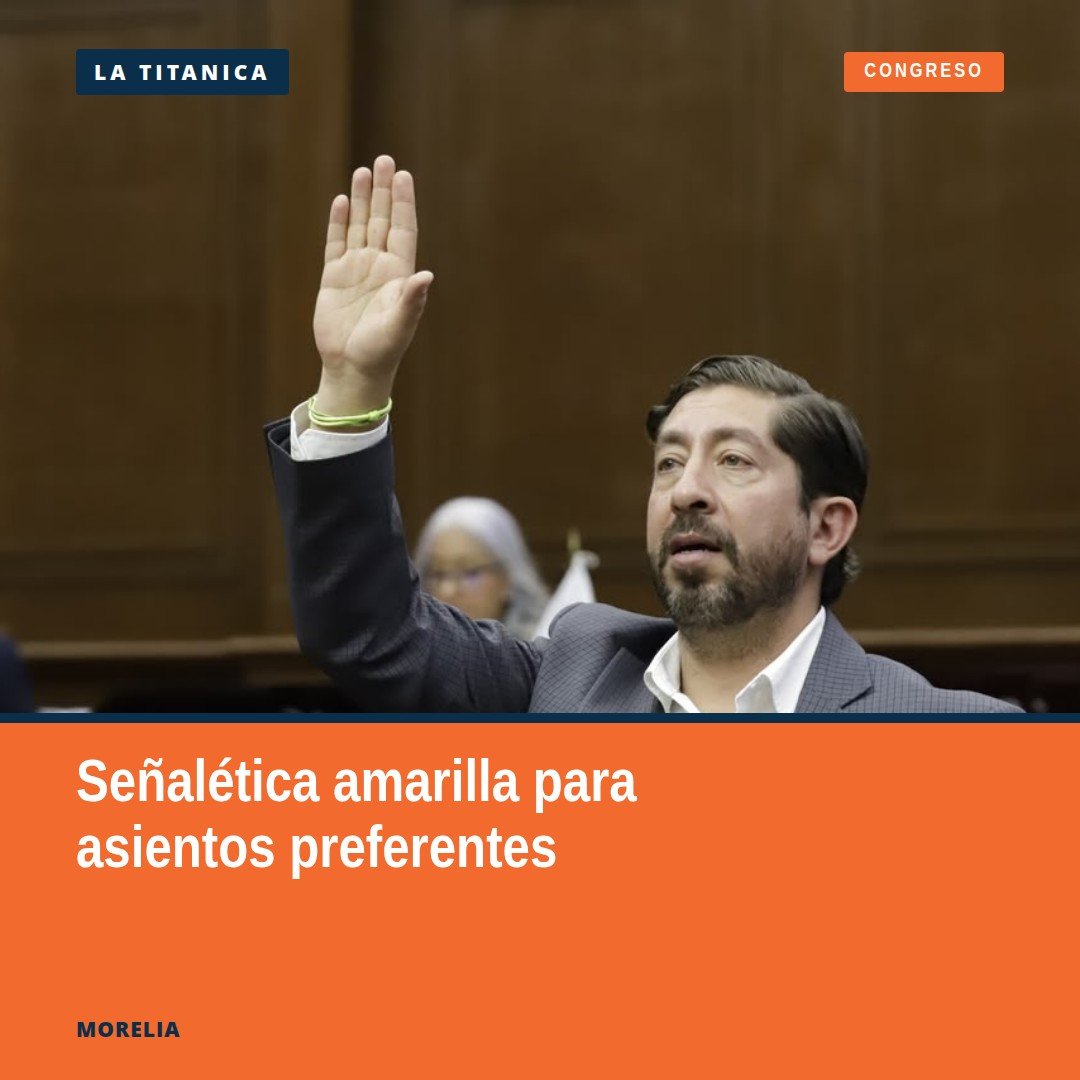 Ilustración de un asiento amarillo con símbolo universal de persona mayor y leyenda 'Asientos preferentes transporte público'